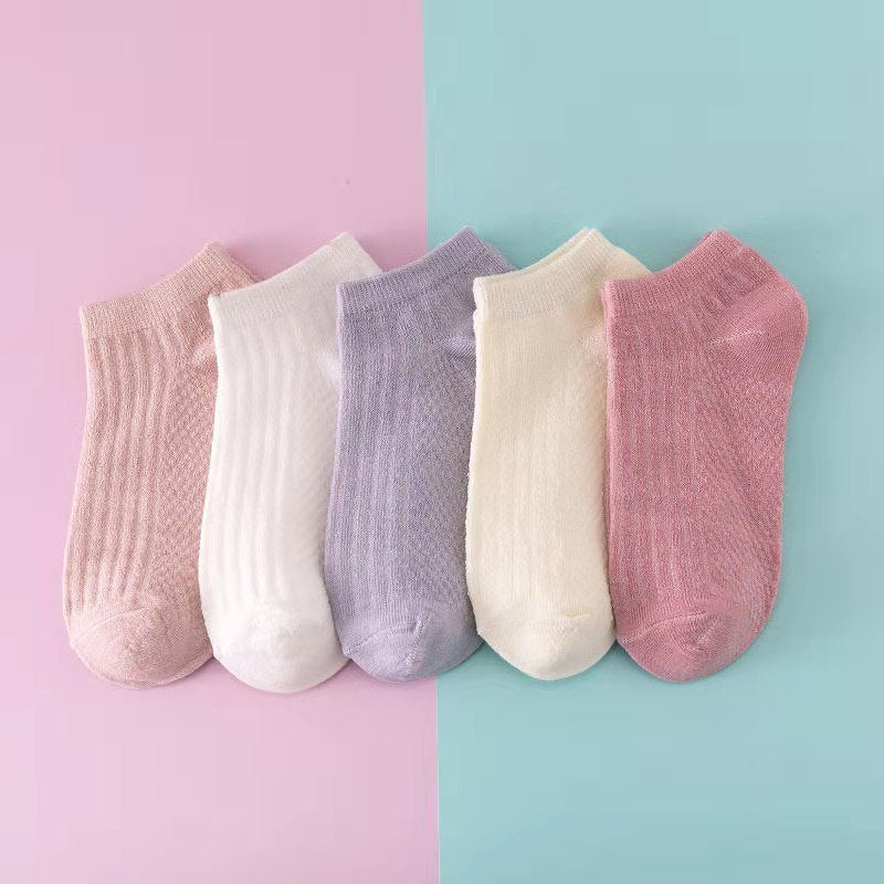 5 Pairs/Pack Woman Cotton Ankle Invisible Socks Embroidery Novelty Cute Breathable Boat Short Sock Chausette Calcetines Mujer