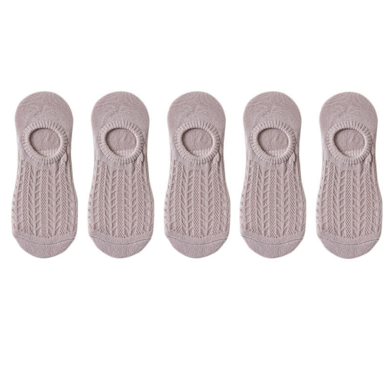 5pair /Lot Women Invisible Socks Mujer Non-slip Chaussette Ankle Low Female Cotton Boat Socks Ladies Socks Show Breathable Calcetines