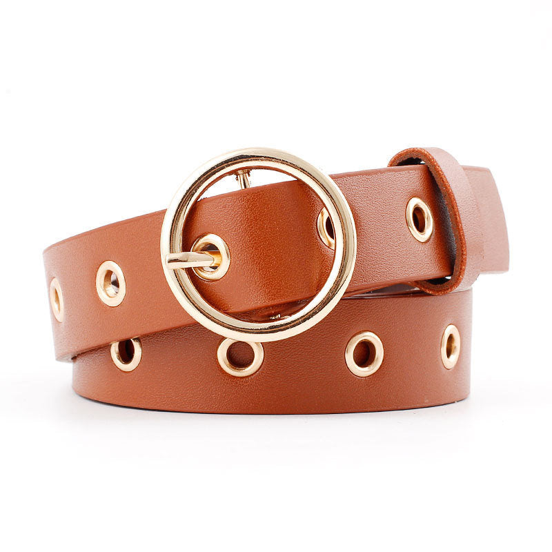 Female Leather Belt Women Metal Buckle Stylish Ladies Vintage Heart Buckle Leisure Leather Belt Trouser Accessories