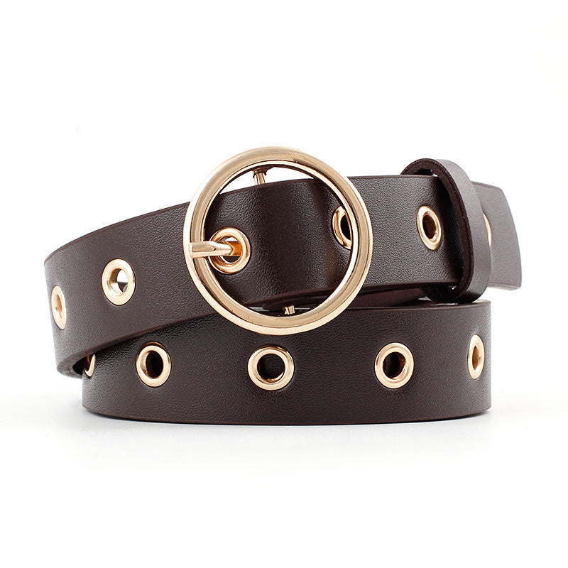 Female Leather Belt Women Metal Buckle Stylish Ladies Vintage Heart Buckle Leisure Leather Belt Trouser Accessories