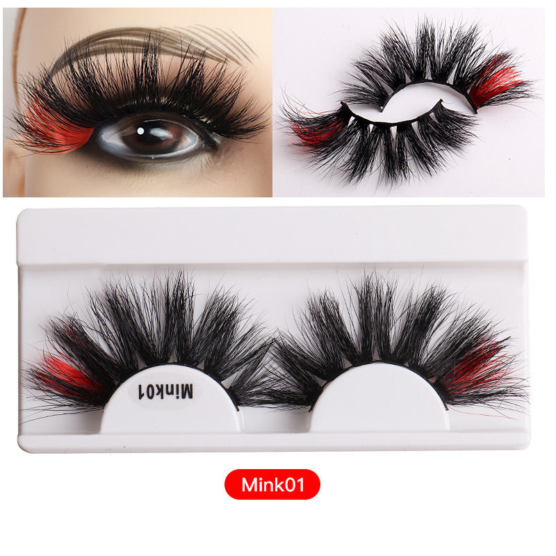 Color Mink Hair False Eyelashes Naturally Fit Thick Eyelashes