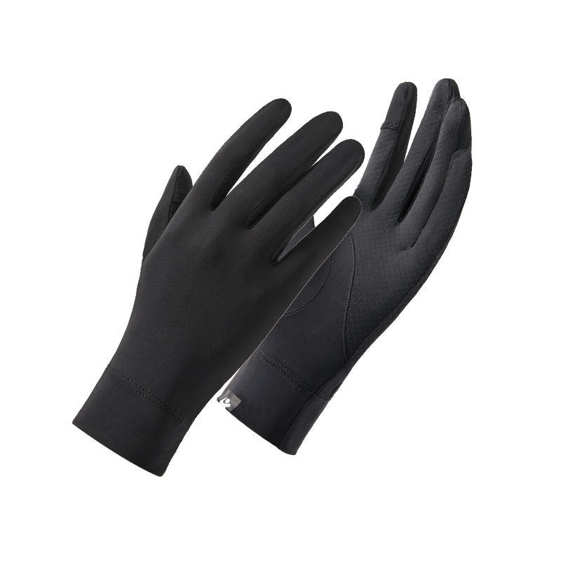 New Women Sun Protection Gloves Ice Thin Gloves Summer UV Resistant Two Finger Cool Breathable Mesh Driving Touch Screen Gloves