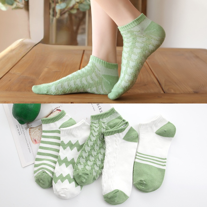 5Pairs Women Socks Short Boat Invisiable Chaussette Femme Skarpety Cotton Ankle Meias Sock Female Breathable Calcetines Mujer