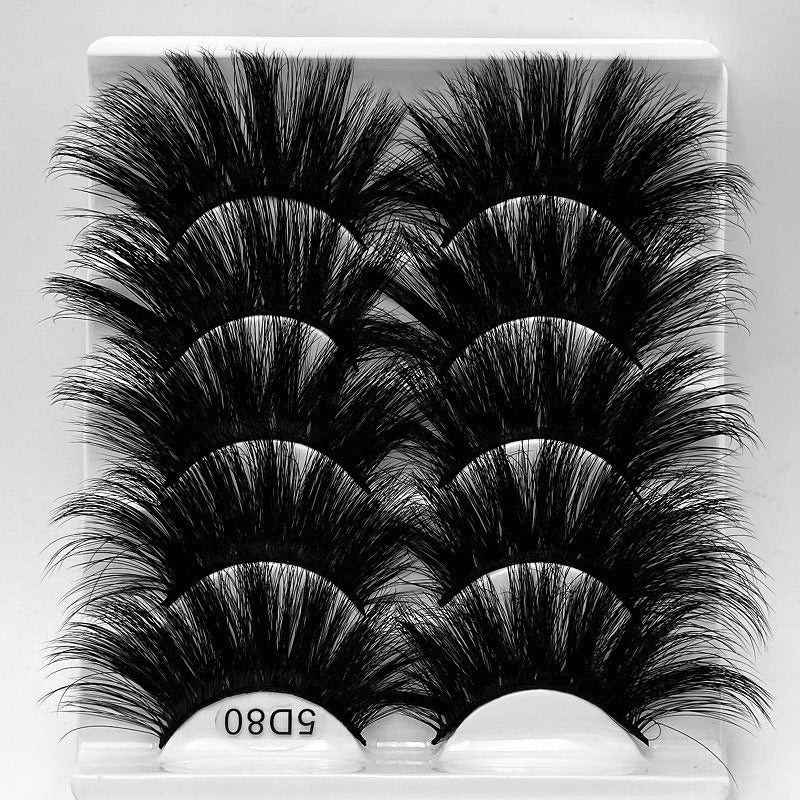 5 Pairs of Mink Eyelashes with Multiple lengthening and thickening false eyelashes