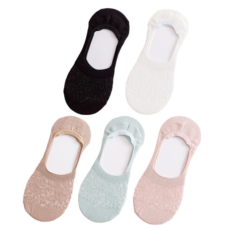 5pair /Lot Women Invisible Socks Mujer Non-slip Chaussette Ankle Low Female Cotton Boat Socks No Show Breathable Calcetines