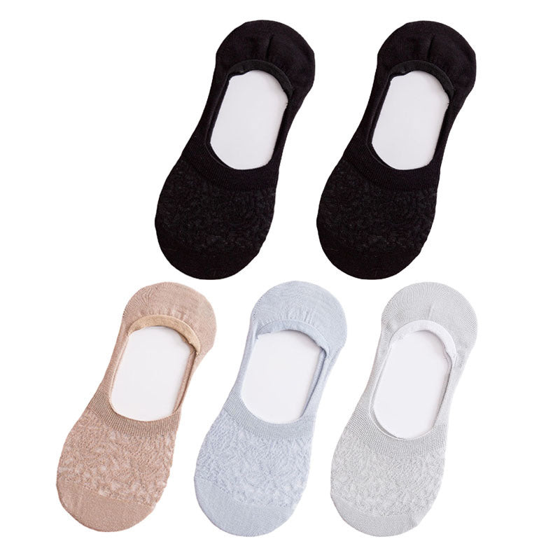 5pair /Lot Women Invisible Socks Mujer Non-slip Chaussette Ankle Low Female Cotton Boat Socks No Show Breathable Calcetines