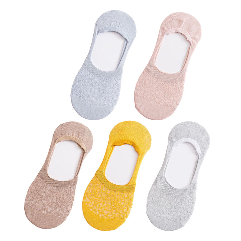 5pair /Lot Women Invisible Socks Mujer Non-slip Chaussette Ankle Low Female Cotton Boat Socks No Show Breathable Calcetines