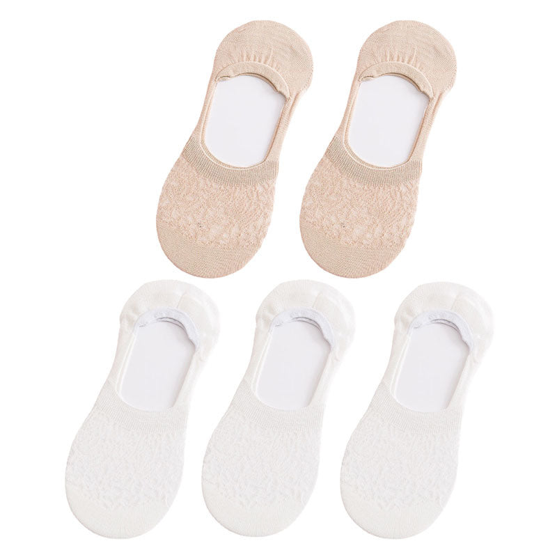 5pair /Lot Women Invisible Socks Mujer Non-slip Chaussette Ankle Low Female Cotton Boat Socks No Show Breathable Calcetines