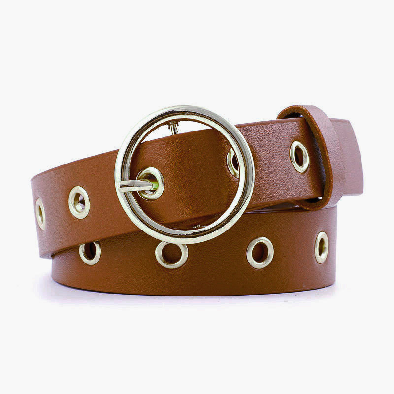 Metal Hole Metal Belt Women Girl Quality Imitation Leather Belt Cinto Cinturon Feminino Mujer Cinto Para As Mulheres Velvet Belt