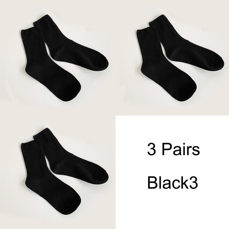 3 Pairs/Lot Socks Women New Fashion Cotton Color Khaki Crew Socks For Girl Breathable Casual Korean Women Socks Sets Cotton