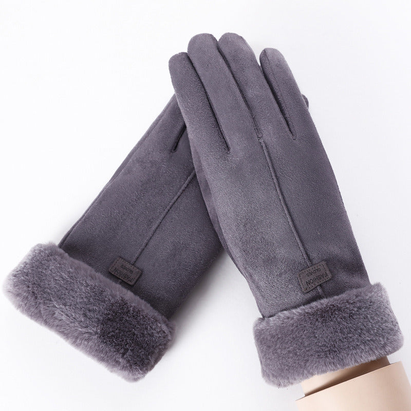 2022 New Fashion Women Gloves Autumn Winter Cute Furry Warm Mitts Full Finger Mittens Women Outdoor Sport Female Gloves Screen