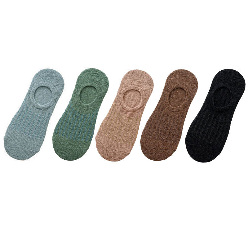 Invisible Women Boat Socks Summer Silicone Non-slip Ankle Low Female Cotton Thin Show Breathable Calcetines Chaussette 5 Pair