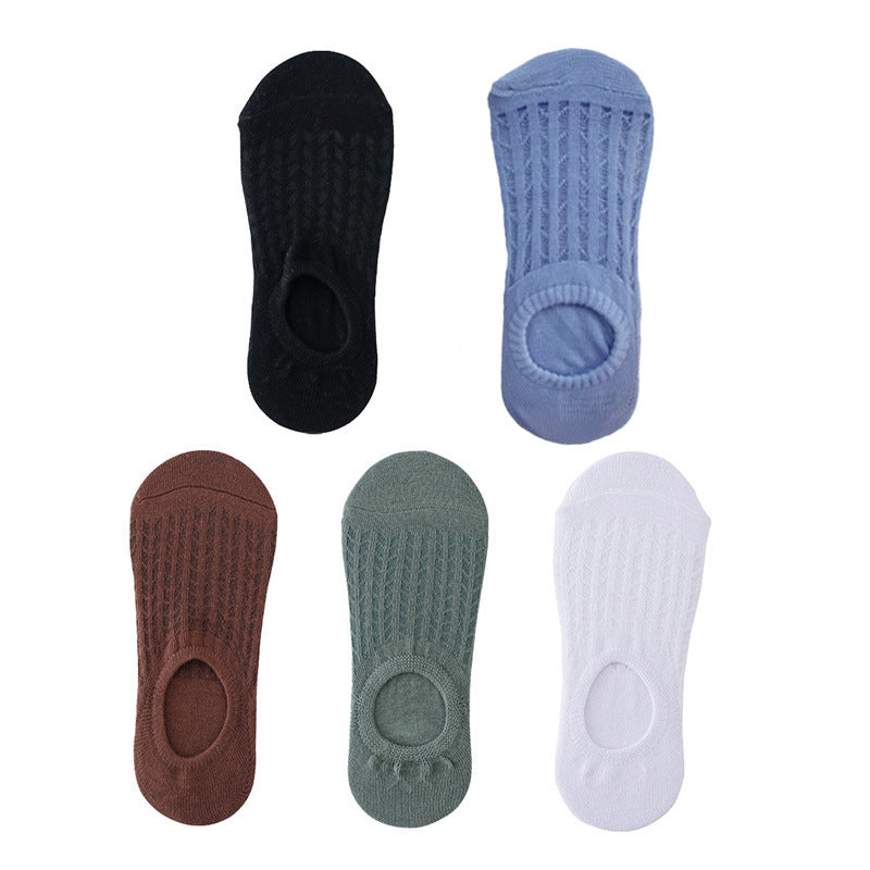 Invisible Women Boat Socks Summer Silicone Non-slip Ankle Low Female Cotton Thin Show Breathable Calcetines Chaussette 5 Pair