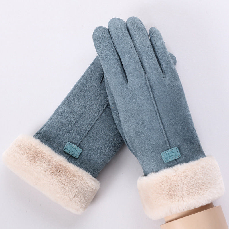 2022 New Fashion Women Gloves Autumn Winter Cute Furry Warm Mitts Full Finger Mittens Women Outdoor Sport Female Gloves Screen