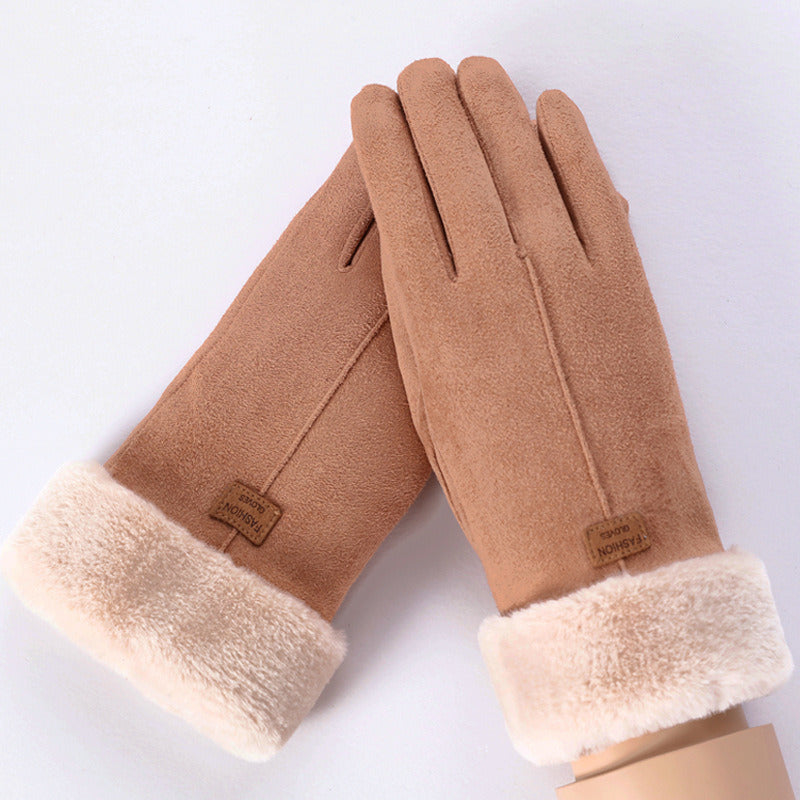 2022 New Fashion Women Gloves Autumn Winter Cute Furry Warm Mitts Full Finger Mittens Women Outdoor Sport Female Gloves Screen