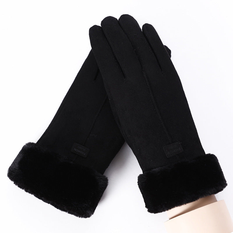 2022 New Fashion Women Gloves Autumn Winter Cute Furry Warm Mitts Full Finger Mittens Women Outdoor Sport Female Gloves Screen