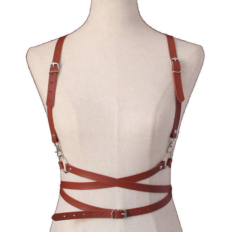 2022 Fashion Trend Women Men Gothic Handmade PU Leather Harness Belts Body Bondage Waist Straps Punk Rock Stylish Accessories