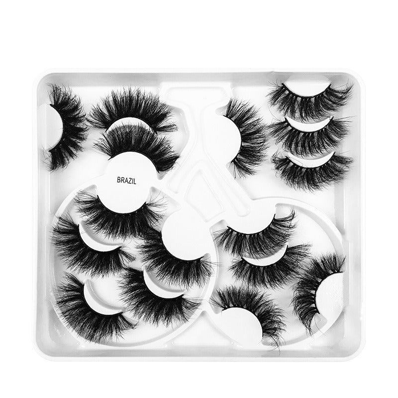 Multi-Level False Eyelashes 8 Pairs Of Natural Thick False Eyelashes