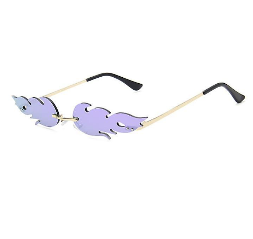 Sunglasses Rimless Wave Glasses Fire Shape Glasses Eyewear For Party