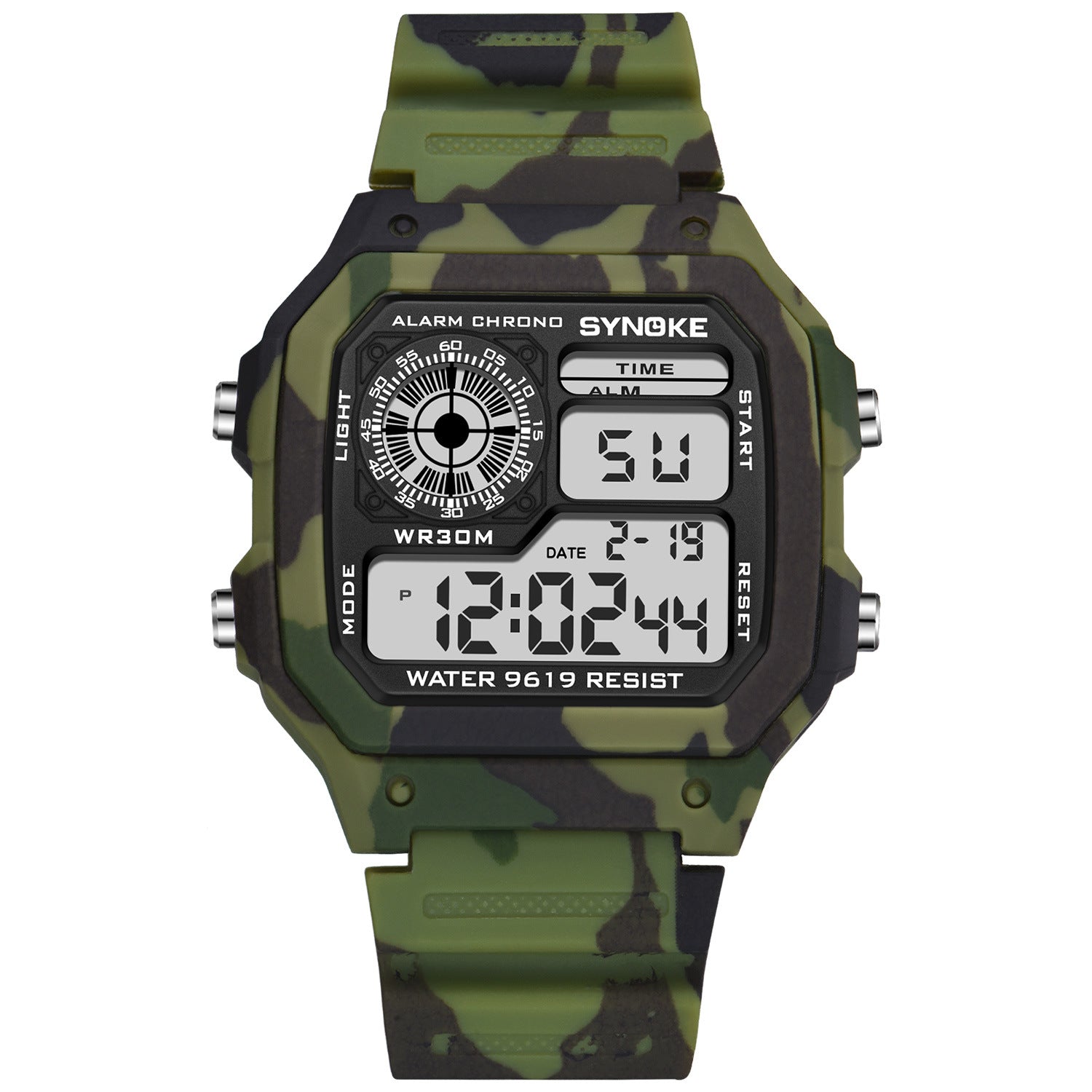 SYNOKE Military Sports Watch Digital Watch LED Men Clocks Relojes Deportivos Waterproof Luminous Alarm Clock Male 2019