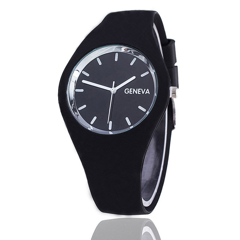 2020 Geneva Women Sport Watches Cream Color Ultra-thin Fashion Gift Silicone Strap Leisure Watch Women Women's Jelly Watches
