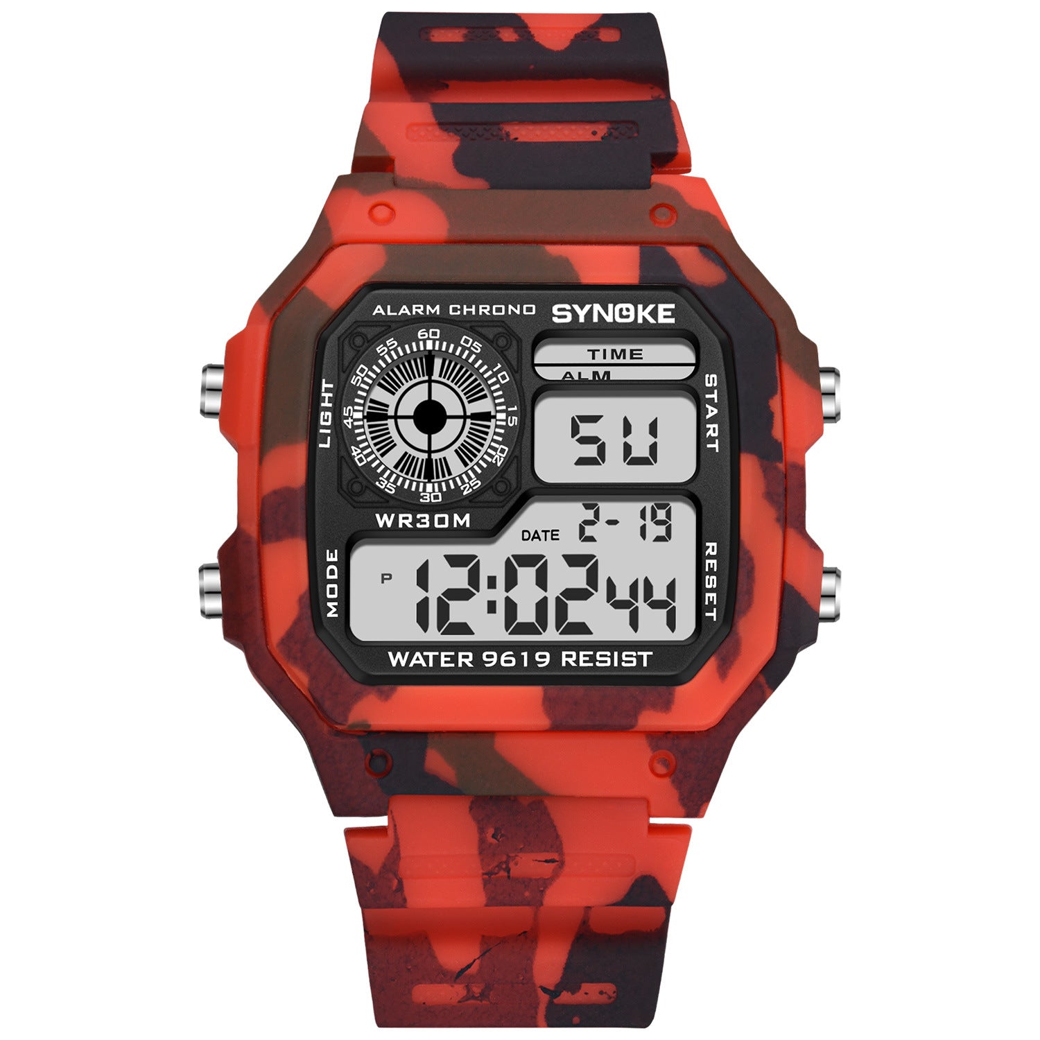 SYNOKE Military Sports Watch Digital Watch LED Men Clocks Relojes Deportivos Waterproof Luminous Alarm Clock Male 2019