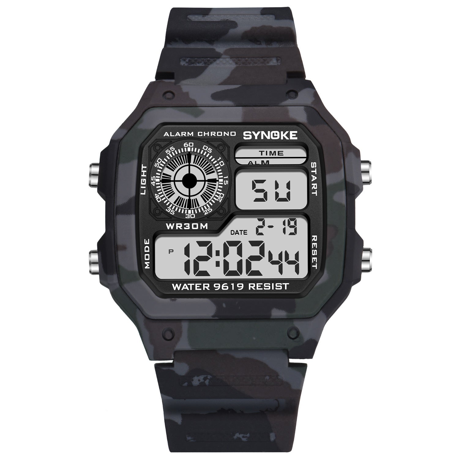 SYNOKE Military Sports Watch Digital Watch LED Men Clocks Relojes Deportivos Waterproof Luminous Alarm Clock Male 2019