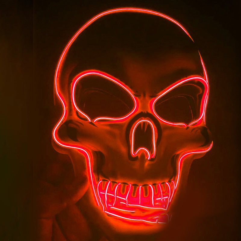 LED Scary Mask Halloween Light Up Mask Scary Skull Mask