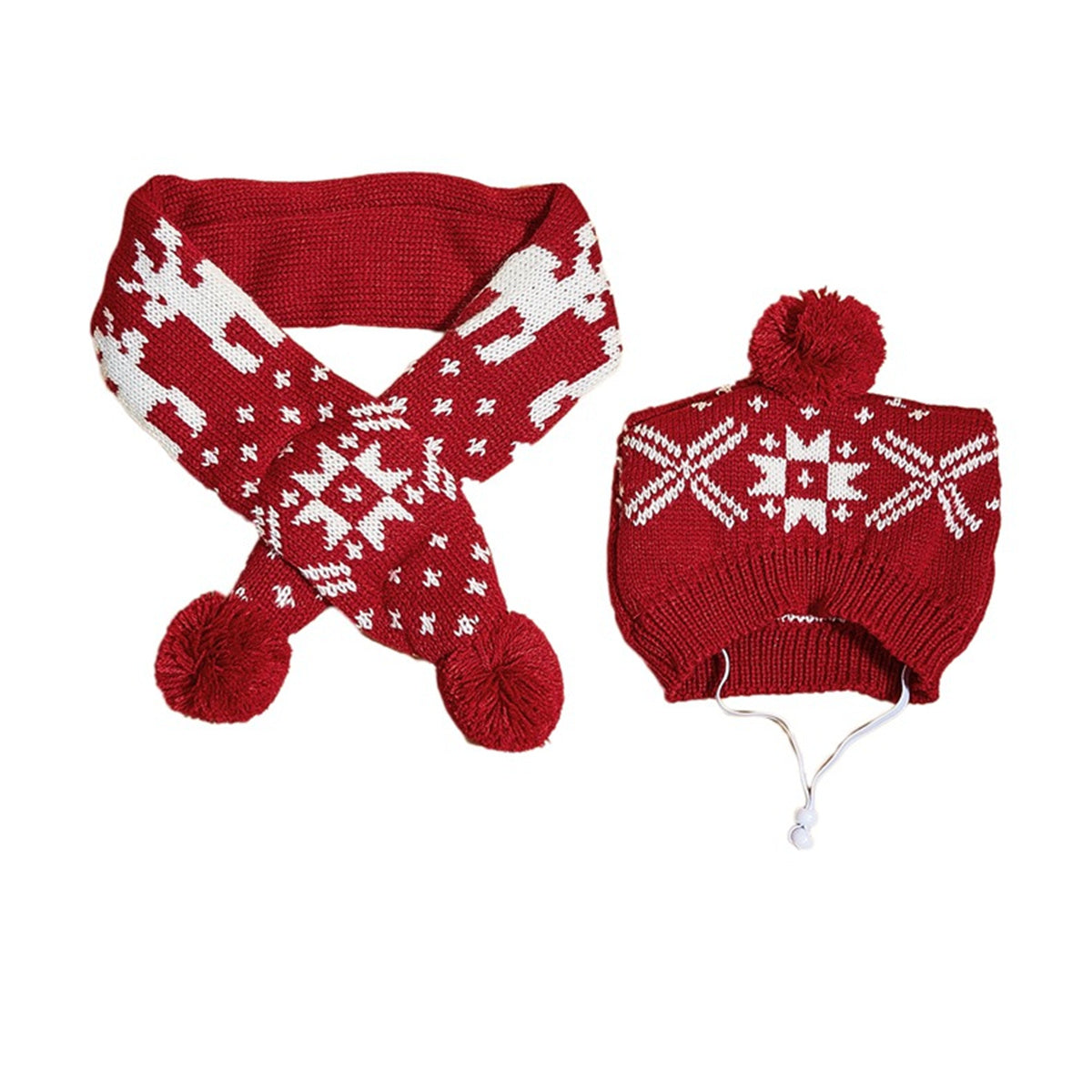 Dog Christmas Reindeer Elk Antlers Headband and Scarf Set Pet Christmas Costume Dog Costumes Accessories for Dogs and Cats