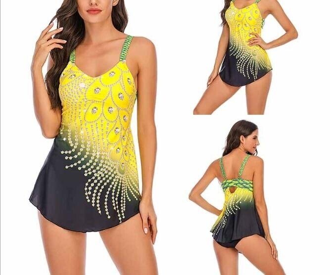 Womens Elegant Inspired Vintage One Piece Pin up Monokinis Swimsuit