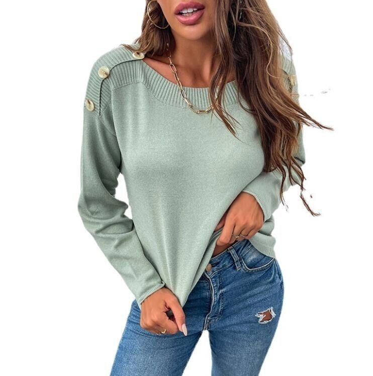 Button Sweater Long Sleeve Tunic Sweaters