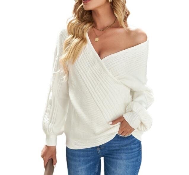 V-neck Loose Sexy Knitted Sweater