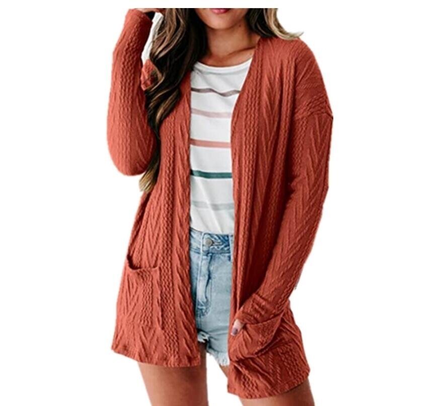Women's Open Front Cardigan Knitted Sweater