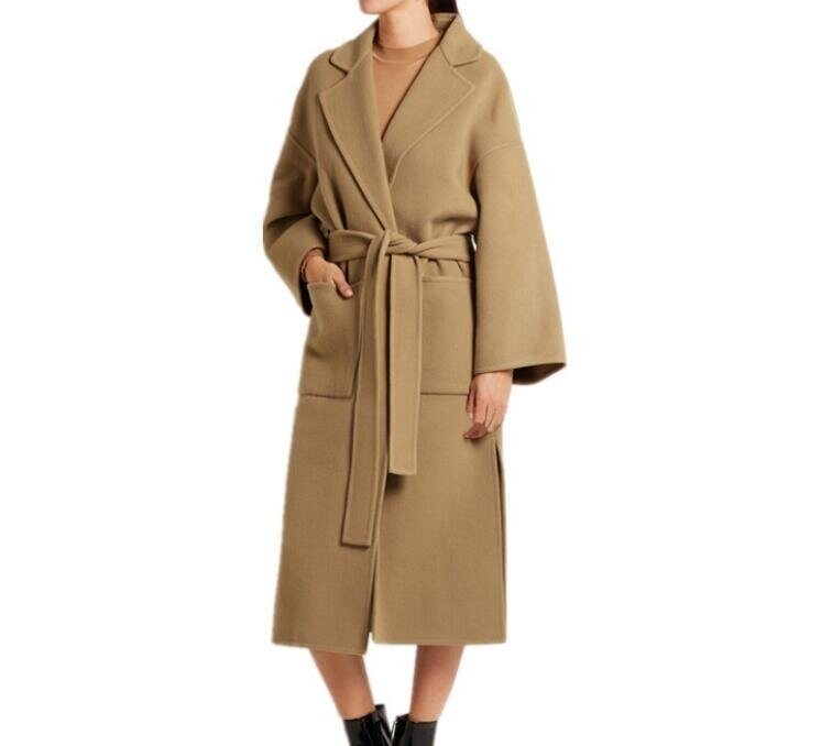 Women Winter Wool Wrap Coat with Large Collar