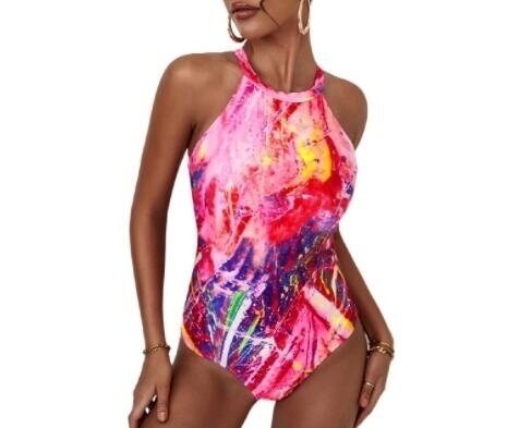 One Piece Vintage Printed Monokini Swimsuits