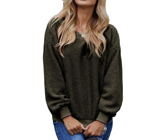 Sherpa Fleece Pullover Fuzzy Sweater