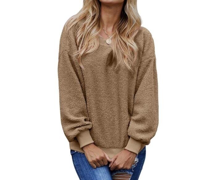 Sherpa Fleece Pullover Fuzzy Sweater