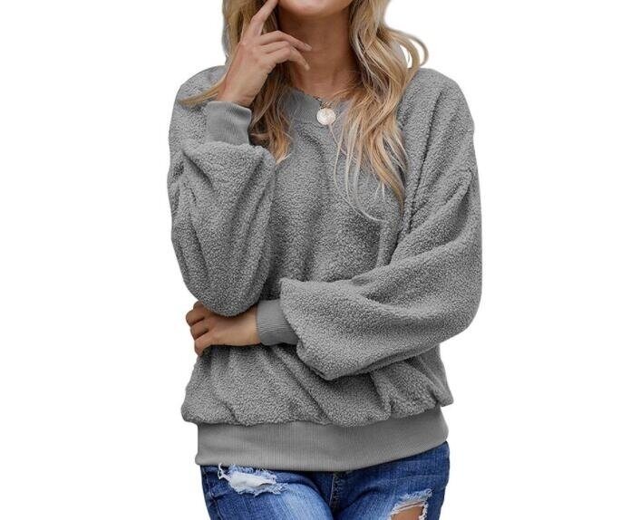 Sherpa Fleece Pullover Fuzzy Sweater