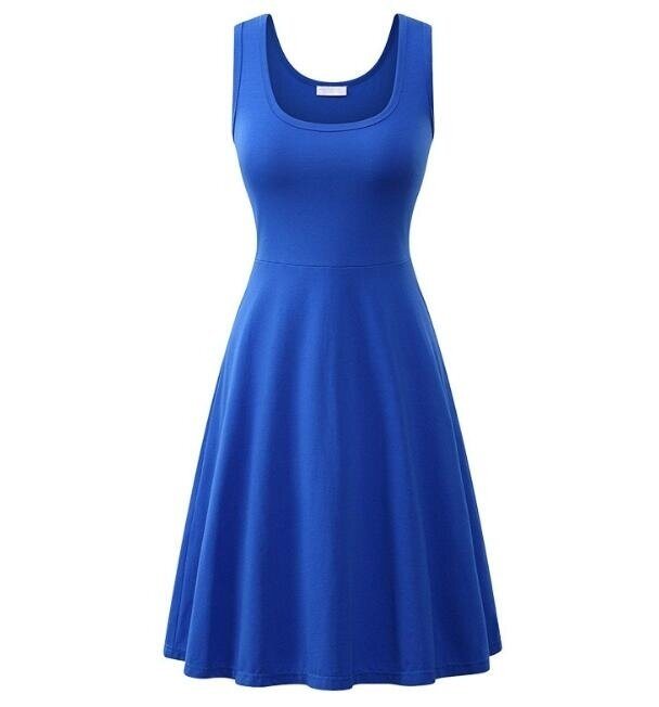 Cotton Sleeveless Flared Tank Dress