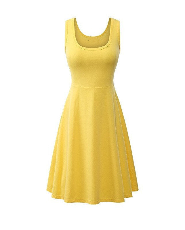 Cotton Sleeveless Flared Tank Dress