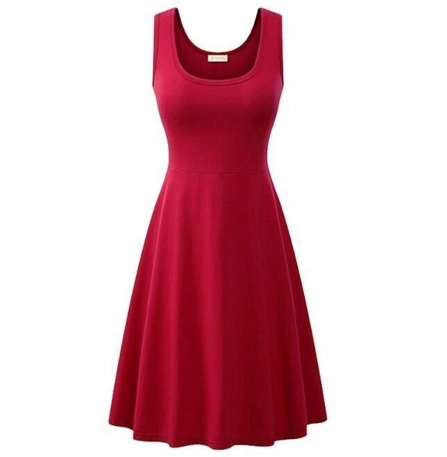 Cotton Sleeveless Flared Tank Dress