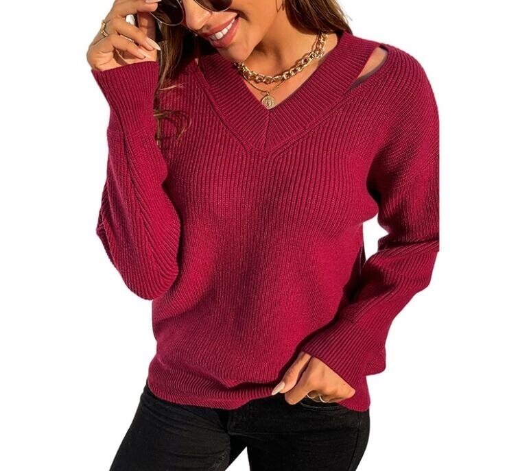 Loose Fit Knit Sweater Pullover Top