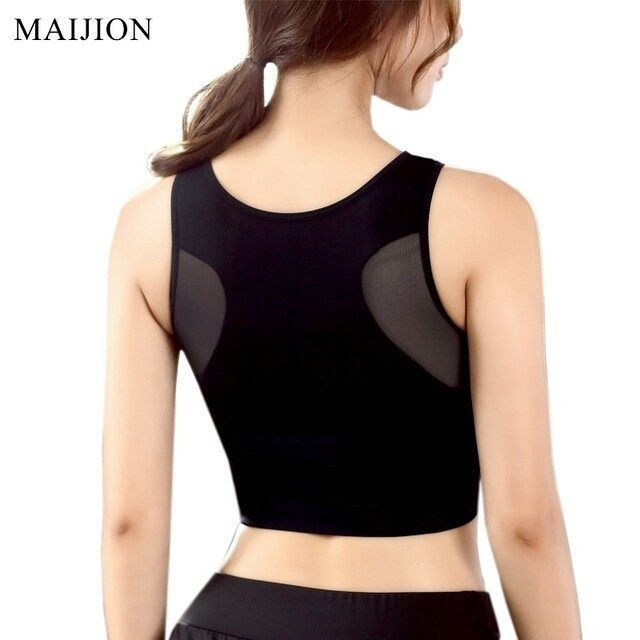 Women Breathable Mesh Sports Bras Shockproof Padded Athletic Gym Running Bra Solid Seamless Fitness Yoga Sport Tops Vest