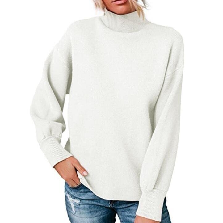 Turtleneck Lantern Sleeve Sweater