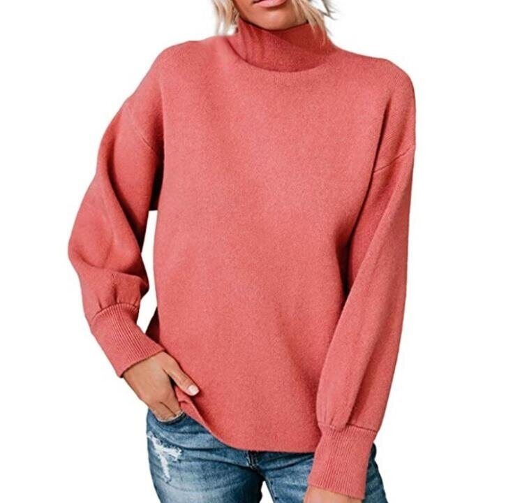 Turtleneck Lantern Sleeve Sweater