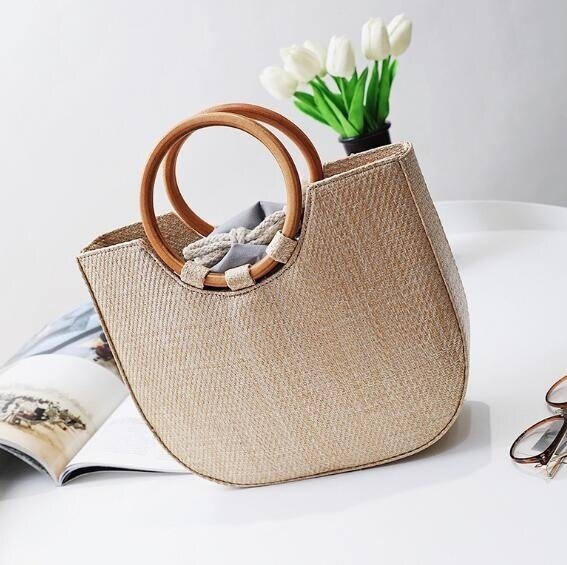 Straw Tote Bag Summer Handwoven Bags