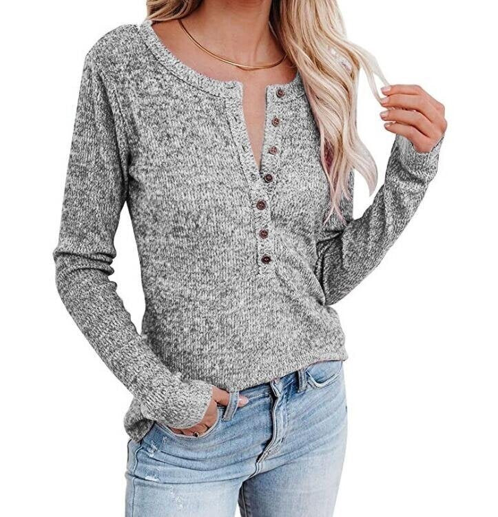 V-neck Button Down Knit Sweater