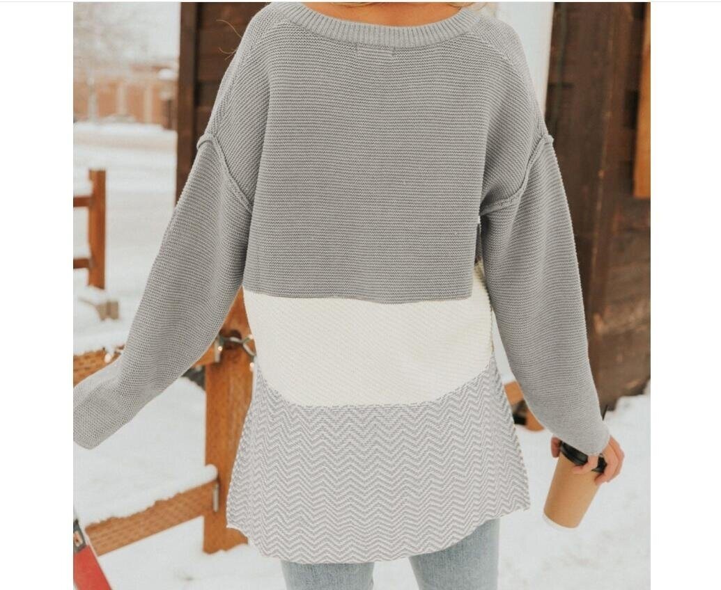 Half-open Collar Button Knit Sweater