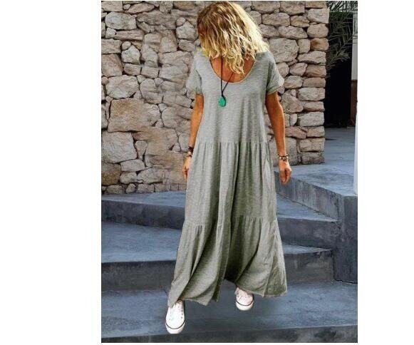 Bohemian Short Sleeve Maxi Dress