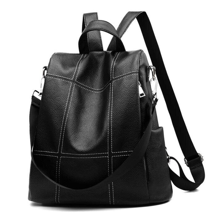 Men Backpack Vintage Leather CrossBody Sling Bag Large Capacity Casual Backpack